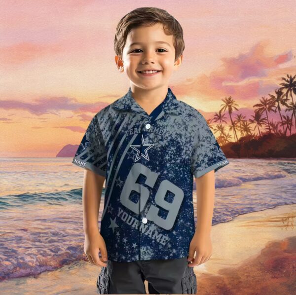 Personalized Dallas Cowboys Star Stripes Blue Hawaiian Shirt - Image 6