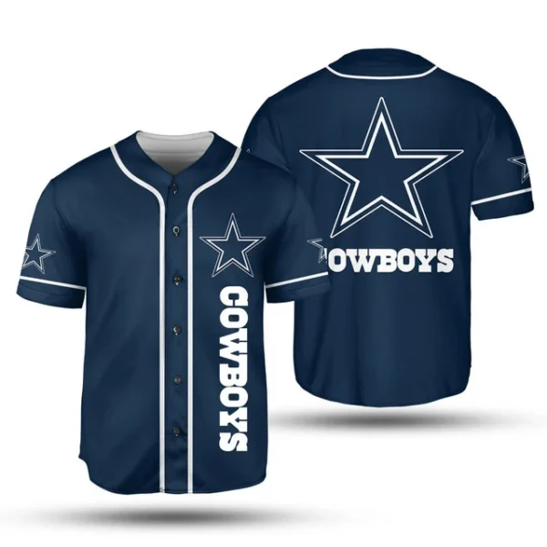 Dallas Cowboys Classic Dark Blue Baseball Jersey – Unisex Fan Shirt